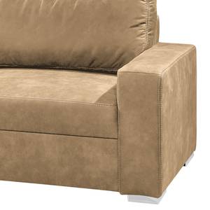 Ecksofa Trevelin Antiklederlook - Beige - Longchair davorstehend links