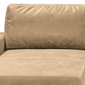 Ecksofa Trevelin Antiklederlook - Beige - Longchair davorstehend links