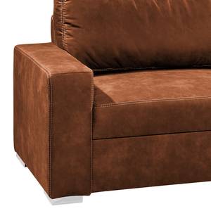 Ecksofa Trevelin Antiklederlook - Vintage Cognac - Longchair davorstehend rechts