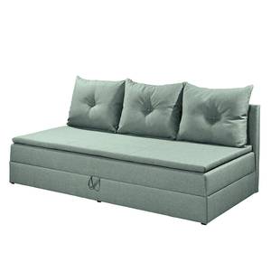 Canapé convertible Romang I Tissu structuré - Gris menthe