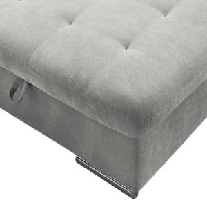 Ecksofa San Benito I Microfaser - Platin - Longchair davorstehend rechts