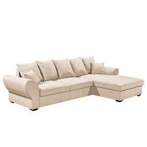 Ecksofa Bejaia Webstoff - Creme - Longchair davorstehend rechts