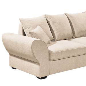 Ecksofa Bejaia Webstoff - Creme - Longchair davorstehend rechts