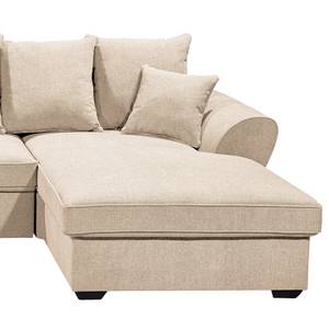 Ecksofa Bejaia Webstoff - Creme - Longchair davorstehend rechts