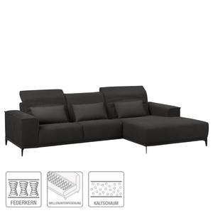 Ecksofa Macae Schwarz - Longchair davorstehend rechts