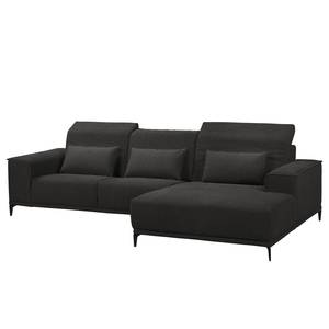 Ecksofa Macae Schwarz - Longchair davorstehend rechts