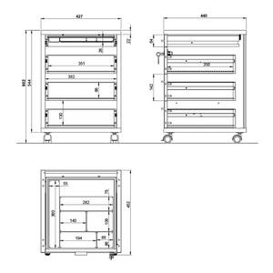 Rollcontainer Svene Weiß / Eiche Sonoma Dekor