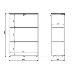 Kantoorset Monteria IV (2-delig) glas - mat wit/Navarra eikenhouten look