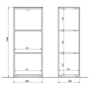 Kantoorset Monteria IV (2-delig) glas - mat wit/Navarra eikenhouten look