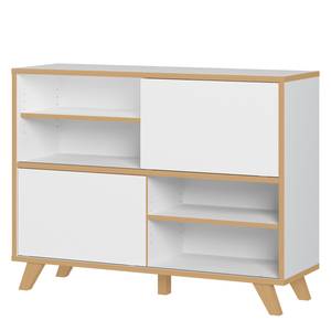 Dressoir Svene Wit/Sonoma eikenhouten look - Breedte: 120 cm