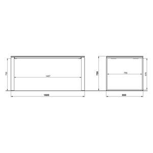 Kantoorset Monteria V (3-delig) glas - mat wit/Navarra eikenhouten look