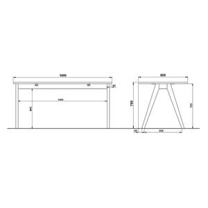 Ensemble de bureau Svene (4 éléments) Blanc / Imitation chêne Sonoma - Blanc / Imitation chêne de Sonoma