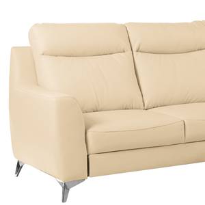 Ecksofa Navarro Echtleder / Kunstleder - Warmes Beige - Longchair davorstehend rechts - Keine Funktion