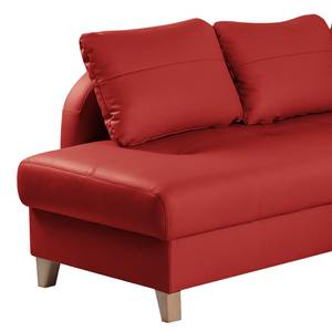 Canapé d’angle Monserrat Cuir véritable / Imitation cuir - Rouge - Méridienne courte à gauche (vue de face) - Sans fonction