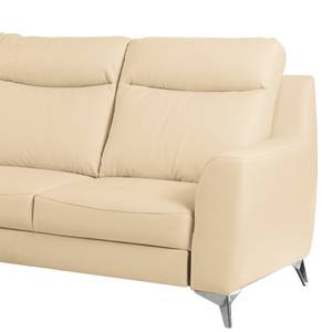 Hoekbank Navarro echt leer/kunstleer - Warm beige - Longchair vooraanzicht links - Geen functie