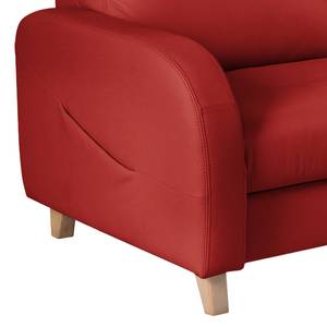 Canapé d’angle Monserrat Cuir véritable / Imitation cuir - Rouge - Méridienne courte à droite (vue de face) - Sans fonction