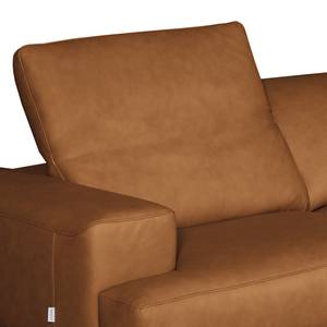 Ecksofa Iglesia Echtleder - Echtleder Nadra: Cognac - Longchair davorstehend rechts - Silber - Buche