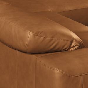 Ecksofa Iglesia Echtleder - Echtleder Nadra: Cognac - Longchair davorstehend rechts - Silber - Buche