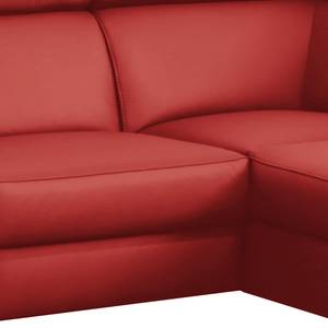 Canapé d’angle Lobos Cuir véritable / Imitation cuir - Rouge - Méridienne longue à droite (vue de face) - Sans fonction