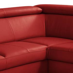 Canapé d’angle Junin Cuir véritable / Imitation cuir - Rouge - Méridienne longue à gauche (vue de face) - Sans fonction