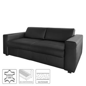 Schlafsofa Centro Echtleder - Schwarz