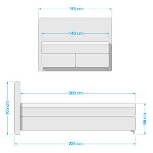 Boxspring Nan Licht antracietkleurig