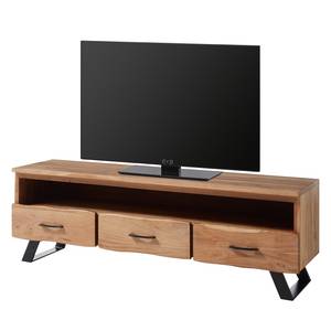 Ensemble meubles TV VARDO - 5 éléments Acacia massif / Métal - Acacia / Noir
