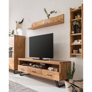 Ensemble meubles TV VARDO - 5 éléments Acacia massif / Métal - Acacia / Noir