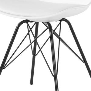 Chaises Beatty (lot de 2) Imitation cuir et matière plastique / Métal - Noir - Blanc - Noir