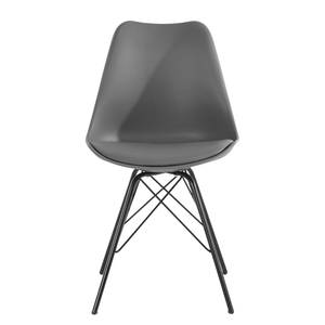 Chaises Beatty (lot de 2) Imitation cuir et matière plastique / Métal - Noir - Gris - Noir