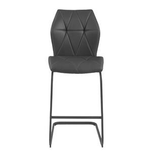 Chaises de bar Ivin (lot de 2) Imitation cuir / Métal - Noir - Noir