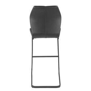 Chaises de bar Ivin (lot de 2) Imitation cuir / Métal - Noir - Noir