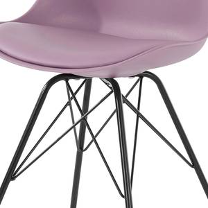 Chaises Beatty (lot de 2) Imitation cuir et matière plastique / Métal - Noir - Lilas - Noir