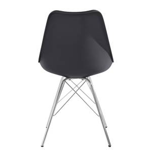 Chaises Beatty (lot de 2) Imitation cuir et matière plastique / Métal - Chrome - Noir - Chrome brillant