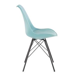 Chaises Beatty (lot de 2) Imitation cuir et matière plastique / Métal - Noir - Turquoise - Noir