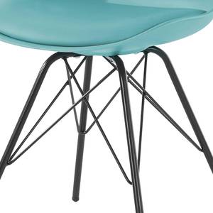 Eetkamerstoelen Beatty (set van 2) kunstleer & kunststof/metaal - zwart - Turquoise - Zwart