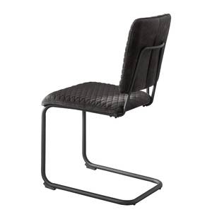 Chaises cantilever Jarell (lot de 2) Velours / Métal - Noir mat - Anthracite