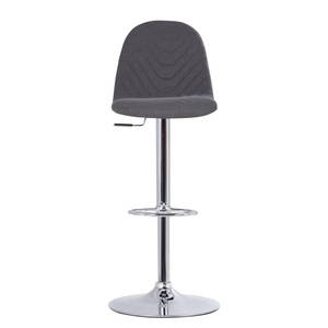 Chaises de bar Jenkins (lot de 2) Tissu / Métal - Chêne - Anthracite - Chrome brillant