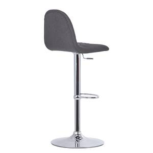 Chaises de bar Jenkins (lot de 2) Tissu / Métal - Chêne - Anthracite - Chrome brillant