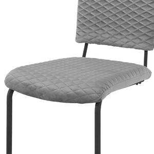 Chaises cantilever Jarell (lot de 2) Velours / Métal - Noir mat - Gris clair