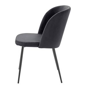 Chaises Hollis (lot de 2) Velours / Métal - Noir - Noir