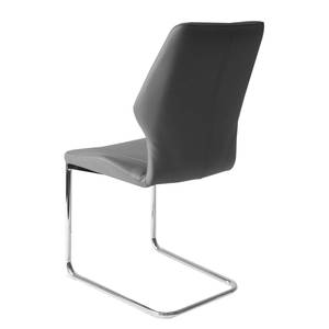 Chaises cantilever Lupton (lot de 2) Imitation cuir / Métal - Chrome - Gris