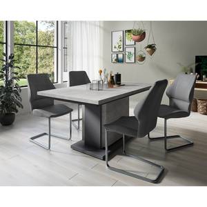 Chaises cantilever Lupton (lot de 2) Imitation cuir / Métal - Chrome - Gris