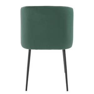 Eetkamerstoelen Hollis (set van 2) fluweel/metaal - zwart - Donkergroen