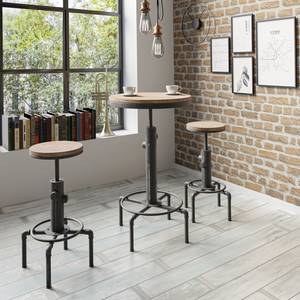 Tabouret de bar Piper (lot de 2) Bambou / Métal - Bambou / Noir vieilli