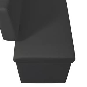 Banc Talcott II Imitation cuir - Chrome - Noir - Largeur : 180 cm