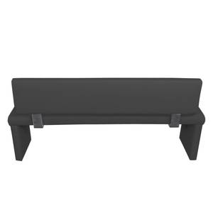 Banc Talcott II Imitation cuir - Chrome - Noir - Largeur : 160 cm