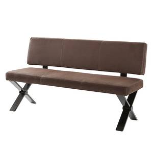 Banc Tiller Microfibre / Métal - Marron vintage / Noir - Largeur : 161 cm