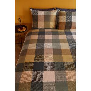 Beddengoed Beckett Flanel - Honingkleurig/zwart - 140x200/220cm + kussen 70x60cm