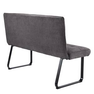 Küchensofa Tilton Webstoff / Metall - Schwarz - Dunkelgrau - Breite: 140 cm